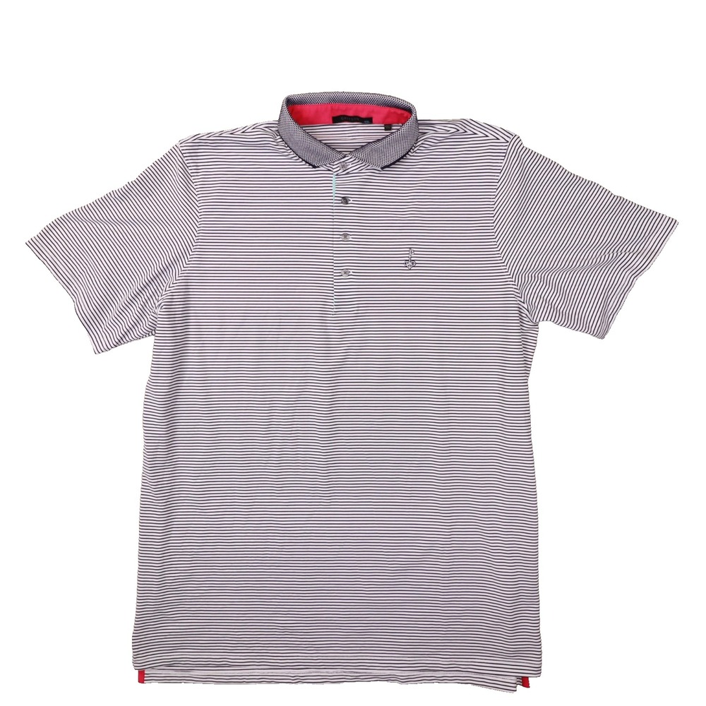 Greyson Polo Shirt Mens 2XL XXL White Blue Golf Performance Short‎ Sleeve Adult
